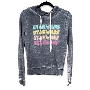 Starwars pull over gray hoodie with colorful print
